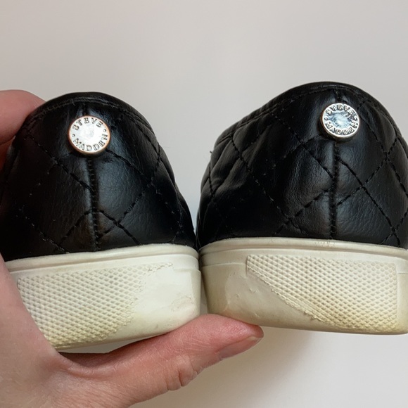 Steve Madden Endell Black Quilted Slip On Shoes - Picture 6 of 8